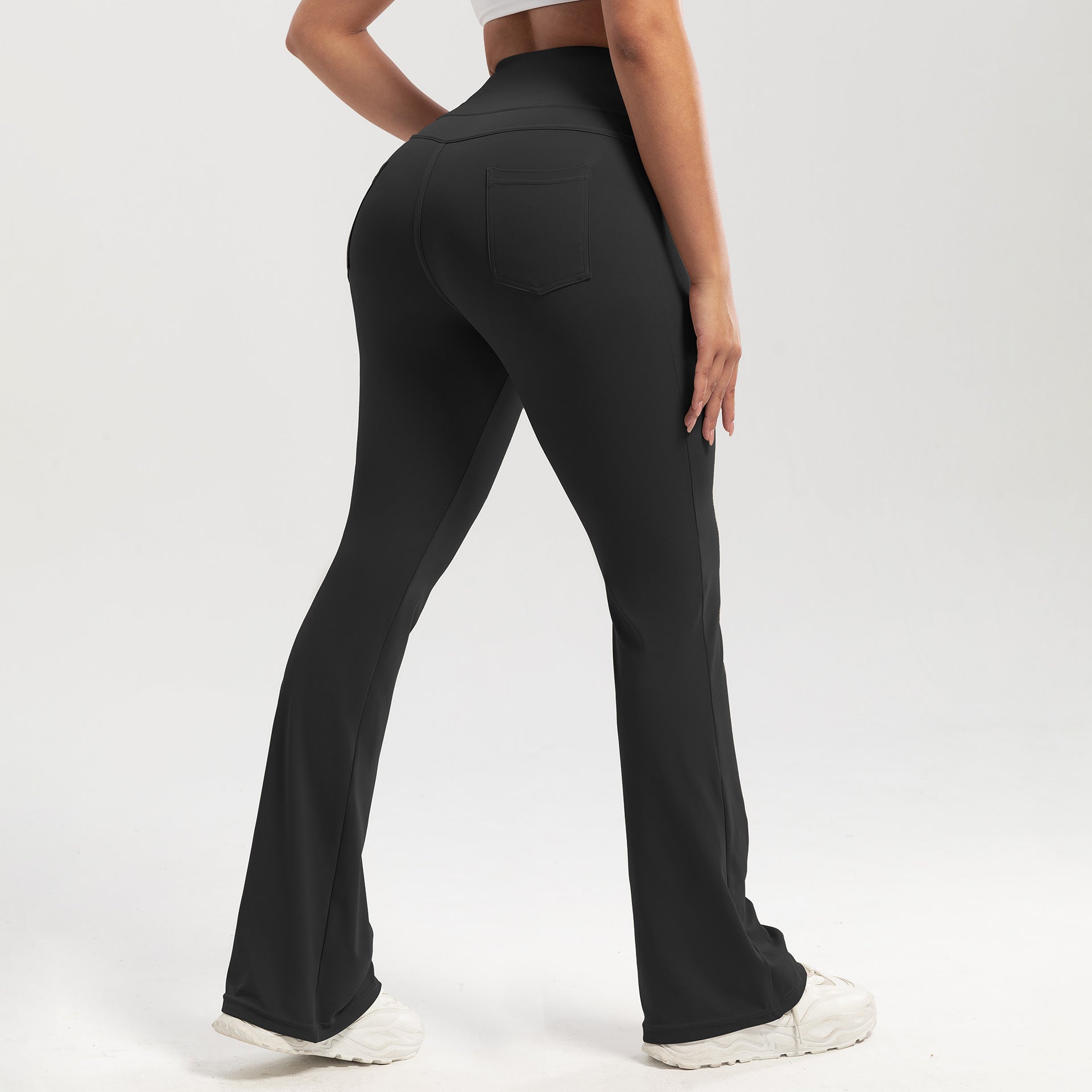 High-waisted, butt-lifting, pocketed casual athletic flared pants, slim-fit yoga pants for women, outdoor fitness wear
